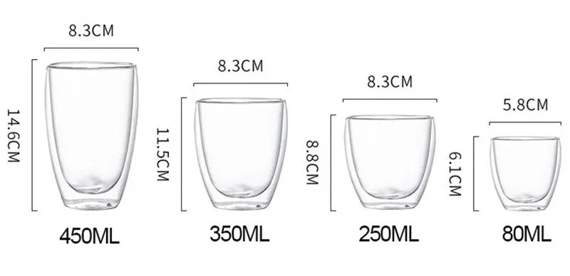 Heat Resistant Double Wall Glass Cup