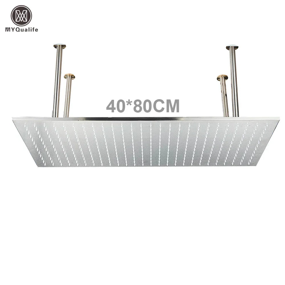 رأس دش DecorBites™‎ بإضاءة LED مقاس 16×32 بوصة - تصميم مربع فاخر متغير الألوان