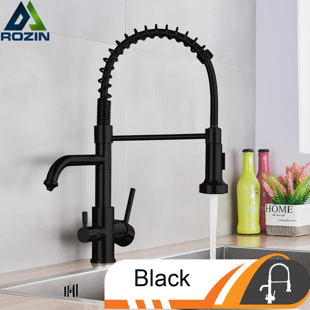 Decorbites™ Bürstennickel Küchenarmatur mit Drehschenkel und Filter-Wasserhahn