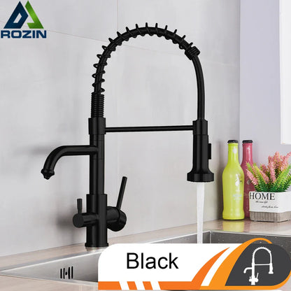 Decorbites™ Bürstennickel Küchenarmatur mit Drehschenkel und Filter-Wasserhahn