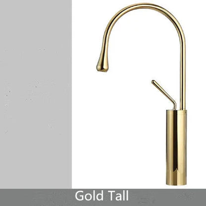 DecorBites™ Gold Brass Marble Basin Faucet Hot Cold Sink Mixer Tap