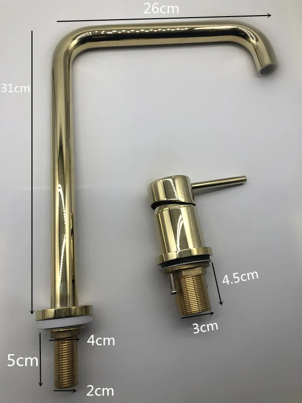 DecorBites™ Gun Grey Bathroom Faucet with Super Long Pipe, 360° Rotating, Two Holes