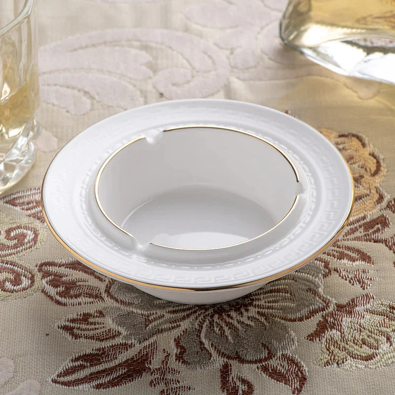 Juego de té DecorBites™ de porcelana blanca: taza de café, platillo, jarra de leche, azucarero, vajilla de té británica