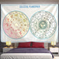 Decobites Sun Constellation Compass Mandala Tapestry - Celestial Hippie Wall Hanging