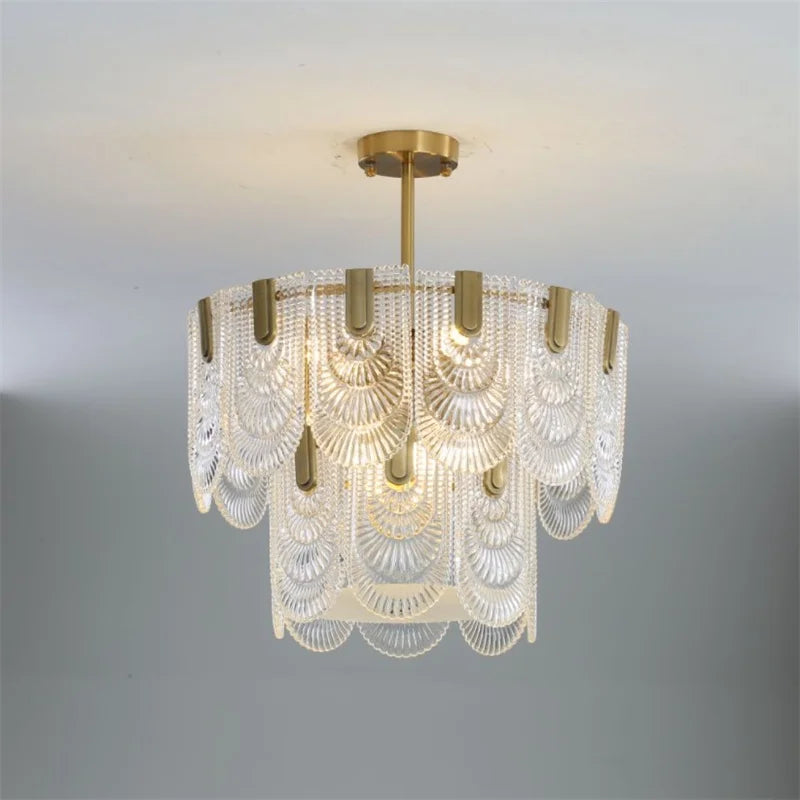 DecorBites™ Art Glass Chandelier: Elegant Luxury Lighting for Living, Dining & Bedroom Rooms