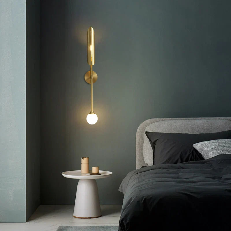 DecorBites™ Golden Metal Glass Wall Lamp | Up Down Sconce Spotlight for Bedroom and Living Room