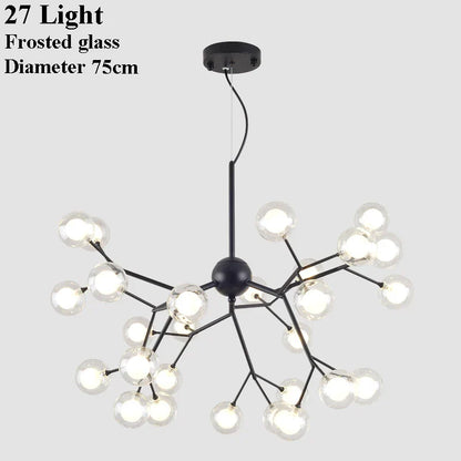 Lámpara de araña DecorBites™ con forma de rama y bola de cristal LED | Iluminación decorativa moderna con diseño de luciérnagas