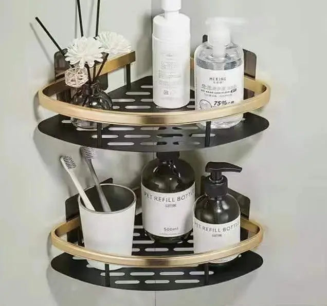 DecorBites™ Bathroom Corner Shelves Suction Cup Storage Rack Shower & Kitchen Organizer