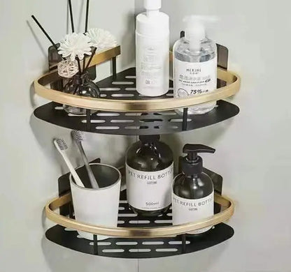 DecorBites™ Bathroom Corner Shelves Suction Cup Storage Rack Shower & Kitchen Organizer