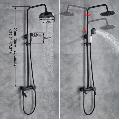 DecorBites™ Black Bronze Bathroom Shower Set with 8" Rainfall Head - Wall Mounted