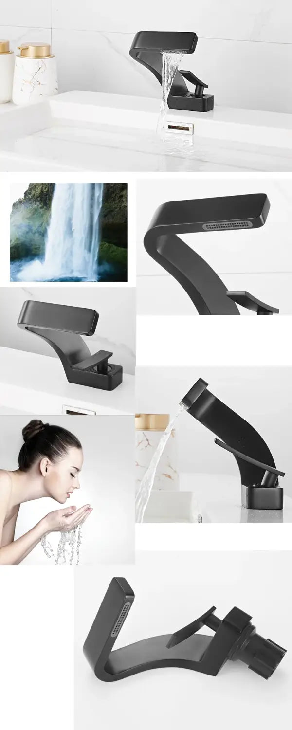 DecorBites™ Modern Black Bathroom Sink Faucet