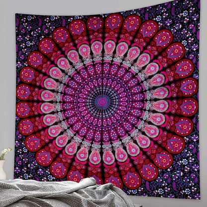 Decobites Vintage Gradient Mandala Tapestry: Hippie Bohemian Decor Sheet & Yoga Mat