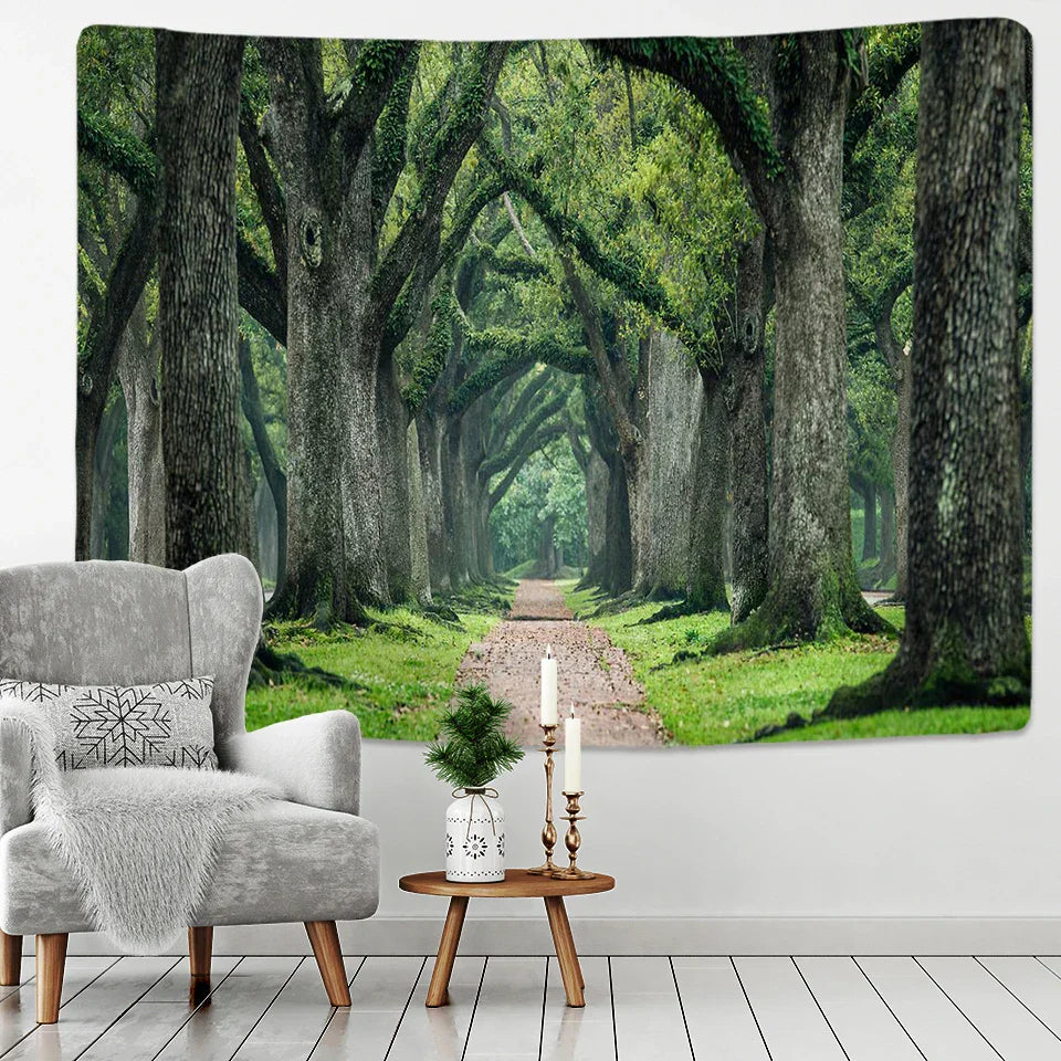 Decobites Mystical Forest Starry Sky Tapestry