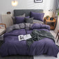 Decobites Luxe Solid Brown Purple Duvet Set with Sheet & Pillowcases