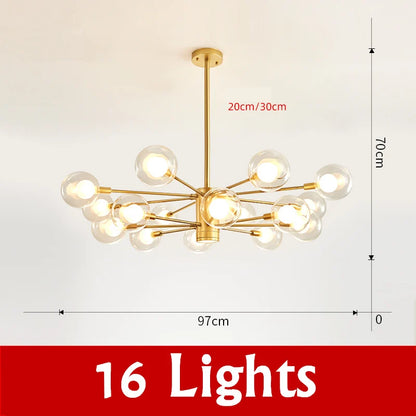 ثريا DecorBites™ الزجاجية ذات الكرة الزجاجية الحديثة مع إضاءة مصباح معلق