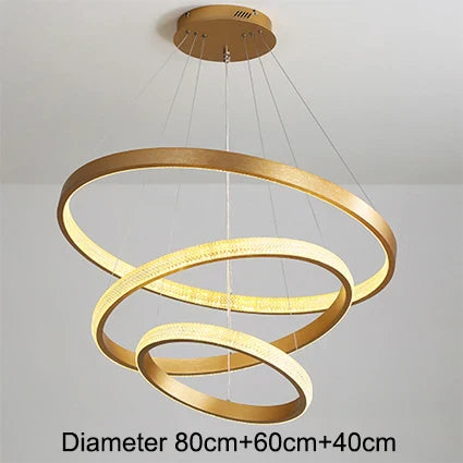 DecorBites™ Gold Circle Chandelier Creative LED Lighting Modern Indoor Fixtures