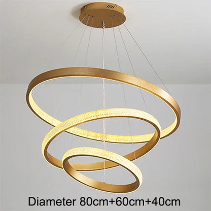 DecorBites™ Gold Circle Chandelier Creative LED Lighting Modern Indoor Fixtures