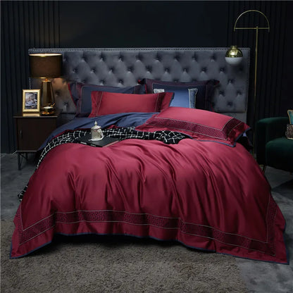 Juego de cama DecorBites™ de algodón egipcio de lujo: funda nórdica, sábana bajera y 2 fundas de almohada