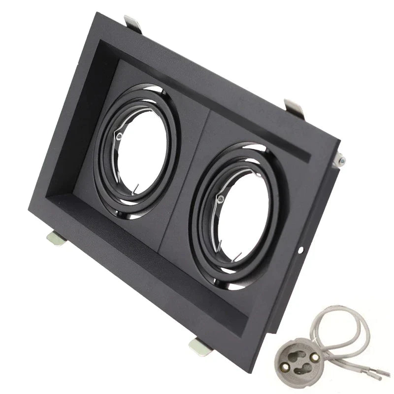 DecorBites™ Double Ring LED Ceiling Downlights GU10 MR16 Base Spot Lamps Holder Bracket