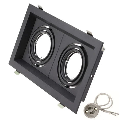 DecorBites™ Double Ring LED Ceiling Downlights GU10 MR16 Base Spot Lamps Holder Bracket
