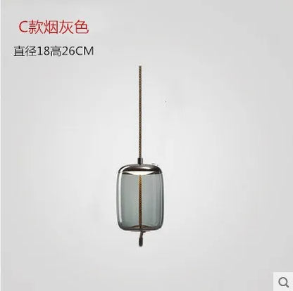 DecorBites™ Hemp Rope Knot Pendant Lights - Suspendu Glass Hanging Lamp