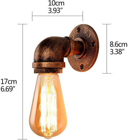 DecorBites™ Bronze Industrial Water Pipe Wall Lamp