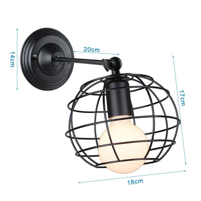 DecorBites™ Industrial Loft LED Cage Wall Light Sconce - Modern Home Lighting Fixture