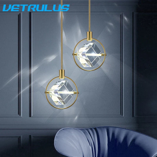 DecorBites™ Crystal LED Ceiling Lamp Chandelier Iron Art Bar Home Decor.