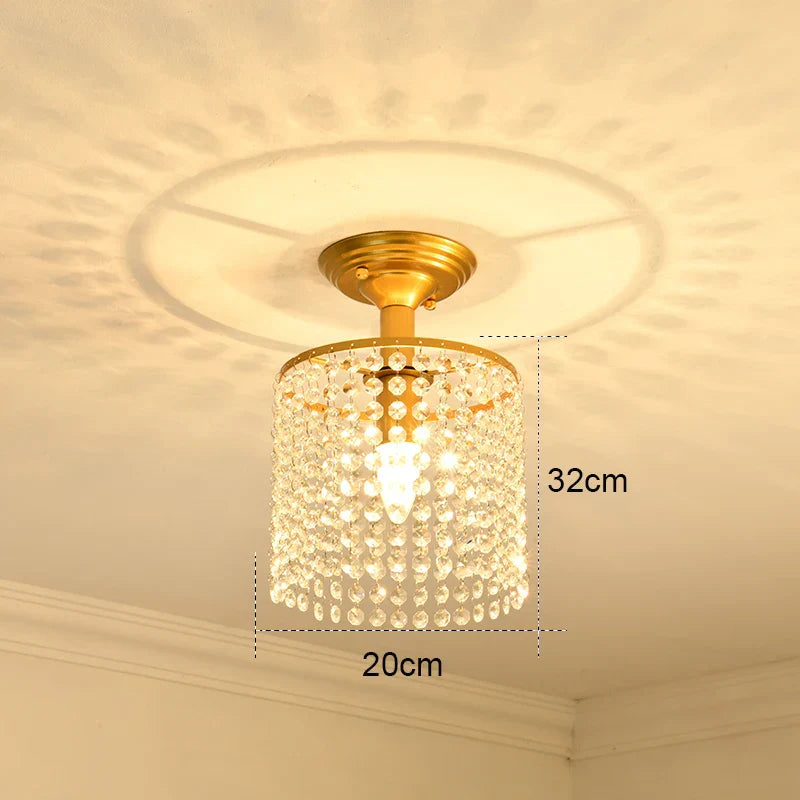 Gold Crystal Ceiling Chandelier 45x35cm Premium