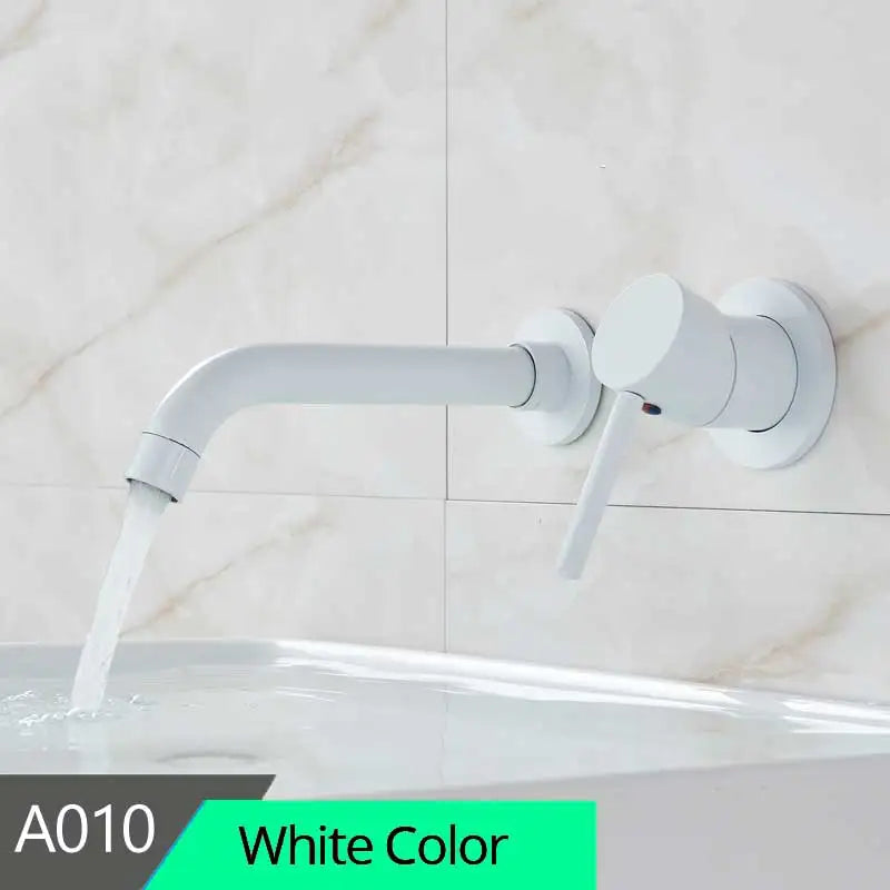 DecorBites™ Brass Wall Mount Basin Faucet: Single Handle Vessel Sink Mixer Tap