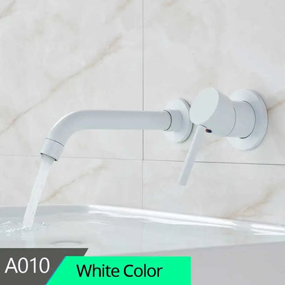 DecorBites™ Brass Wall Mount Basin Faucet: Single Handle Vessel Sink Mixer Tap