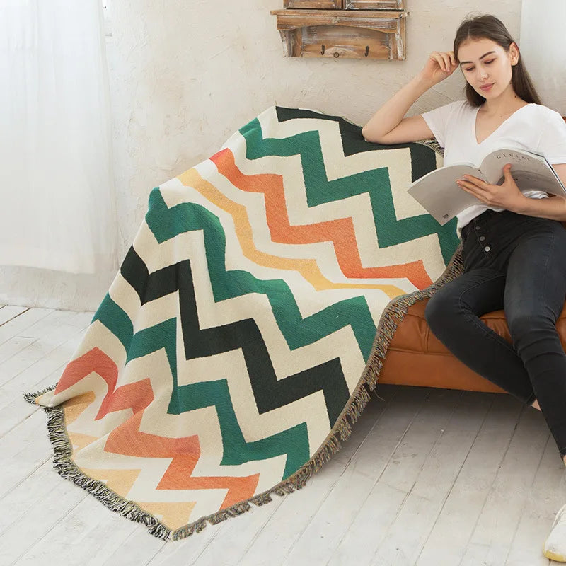 Decorbites™ Gestrickte Nordische Karo-Decke - Gemütliche Heimdekoration und Sofabezug