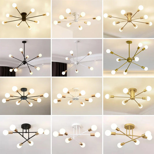 DecorBites™ LED Metal Chandeliers for Living Room - Stylish Ceiling Light for Home Decor