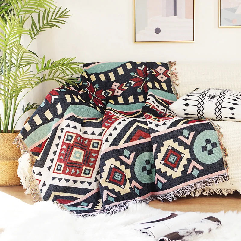 Decorbites™ Gestrickte Nordische Karo-Decke - Gemütliche Heimdekoration und Sofabezug