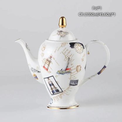 Tetera DecorBites™ de porcelana fina: Elegante cafetera de porcelana europea para amantes del té.