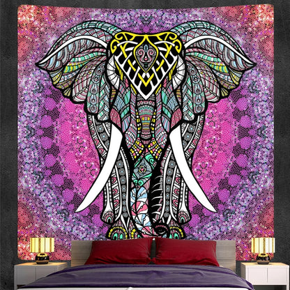 DecorBites™ Elephant God Mandala Tapestry: Bohemian Home Decor Hippie Style Large Tapestry