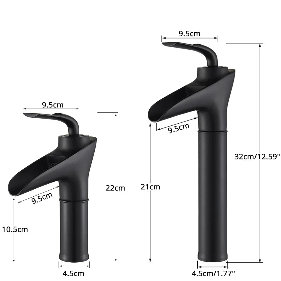 DecorBites™ Gold Waterfall Wine Glass Basin Faucet - Single Lever Bathroom Mixer