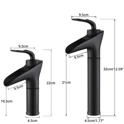 DecorBites™ Gold Waterfall Wine Glass Basin Faucet - Single Lever Bathroom Mixer