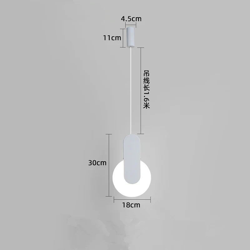 Nordic Minimalist Metal Bedside Pendant Light
