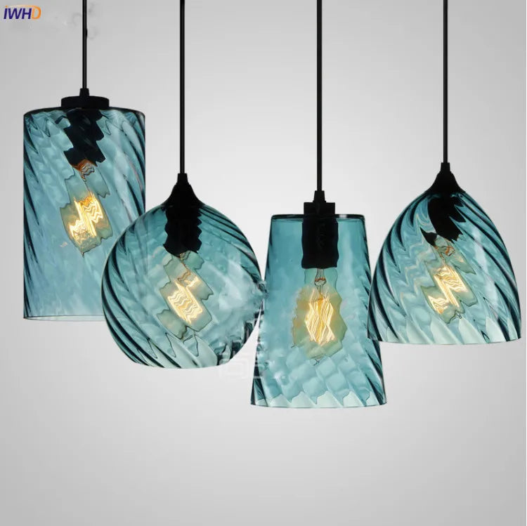 DecorBites™ Glass LED Pendant Lamp: Modern Nordic Style Hanging Light for Home, Cafe, or Bar