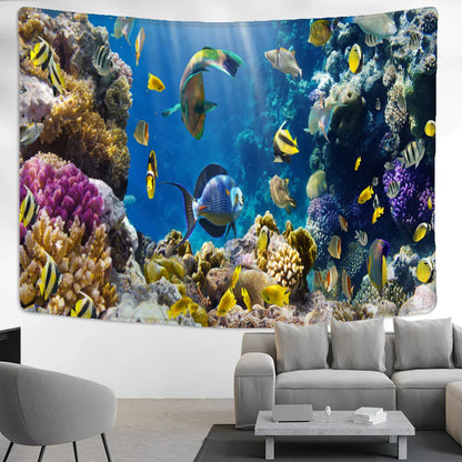 Decobites Underwater World Tapestry Wall Hanging - Boho Hippie Room Decor