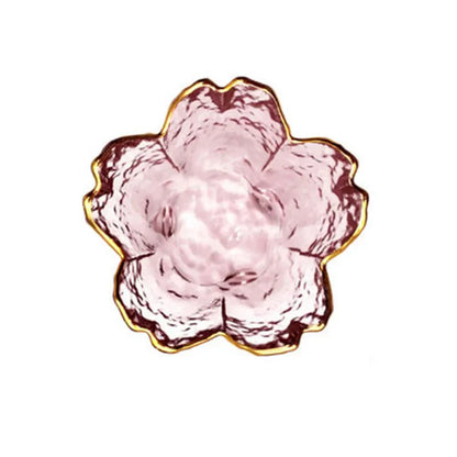 DecorBites™ Japanese Style Glass Plates with Golden Border - Set of 3 | Mini Seasoning Dessert Bowls