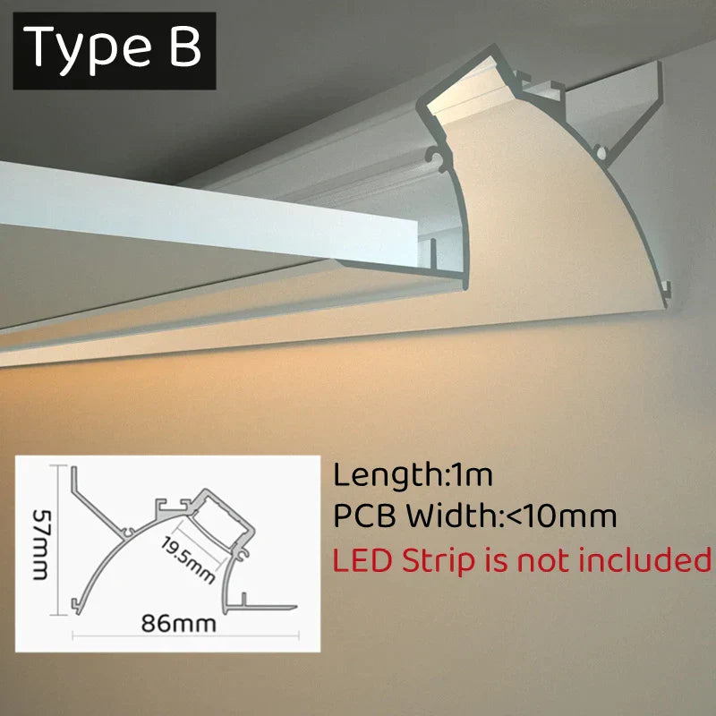 DecorBites™ 1m Trimless LED Aluminum Profile for Hidden Backlighting Linear Strip Light