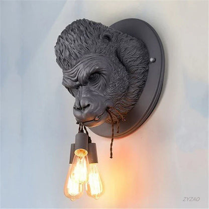 DecorBites™ Gorilla Resin Wall Sconce Retro Bedside Lamp Luminaire