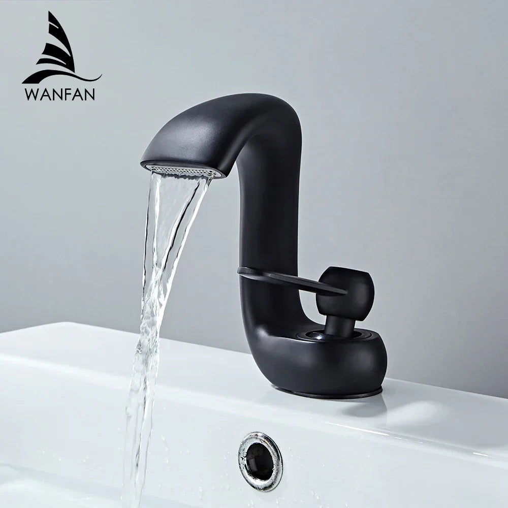 Grifo de Lavabo Decorbites™ Gold Basin: Grifo Mezclador de Una Palanca en Latón Moderno para Baño