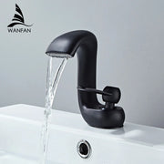 Grifo de Lavabo Decorbites™ Gold Basin: Grifo Mezclador de Una Palanca en Latón Moderno para Baño