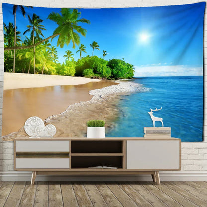 Decobites Seascape Bohemian Tapestry Wall Art for Aesthetic Home Decor