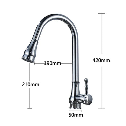 DecorBites™ Gold Brass Kitchen Faucet Rotatable Mixer Tap Single Handle Hot&Cold Water