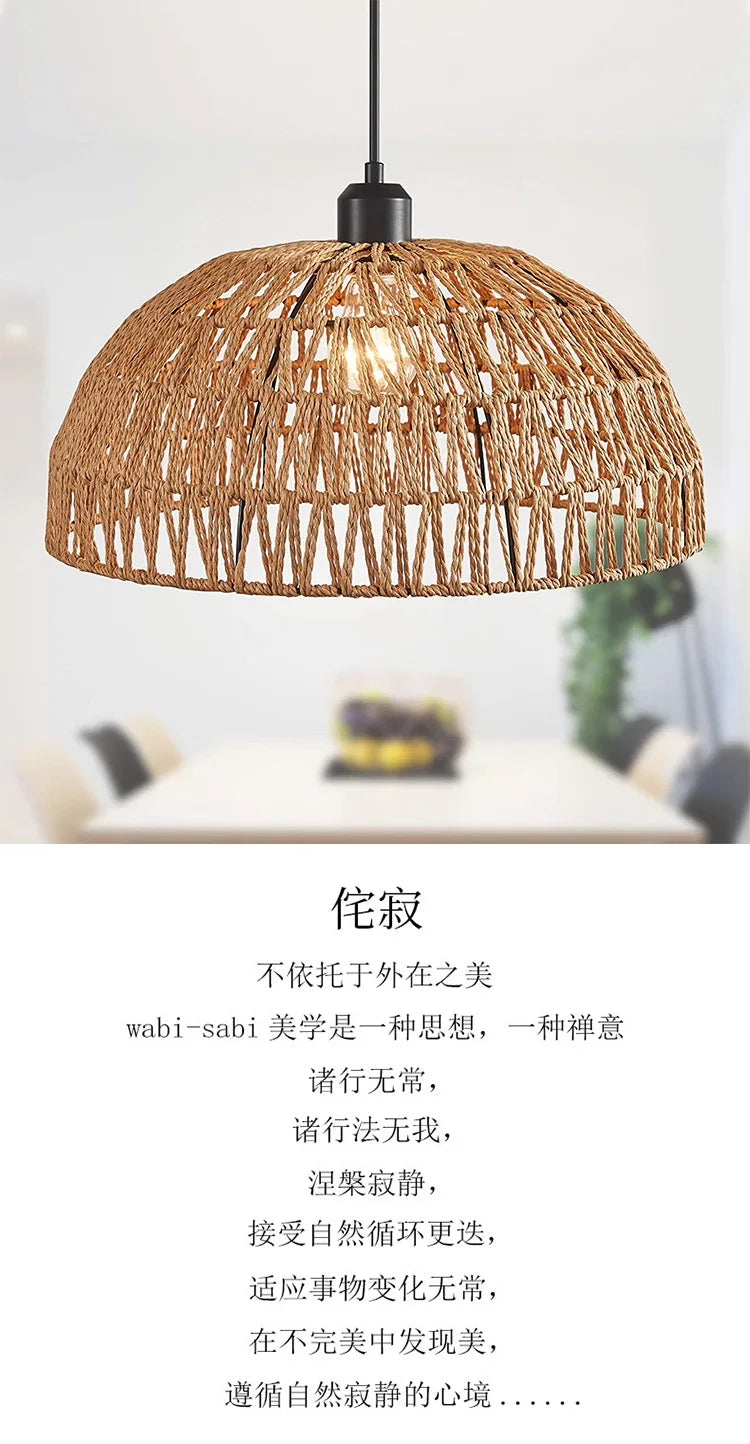 Hemp Rope Chandelier - Japanese Style