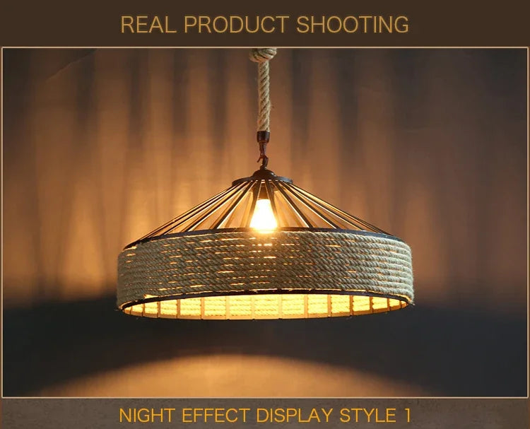 Hemp Rope Industrial Pendant Light